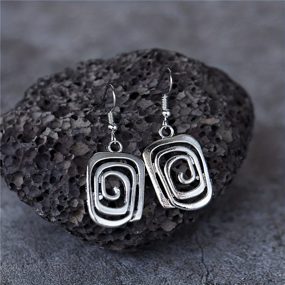 Silvery Vintage Simple Hoop Fashion Dangle Earrings Boho Women Earrings Party Keepsake Gifts