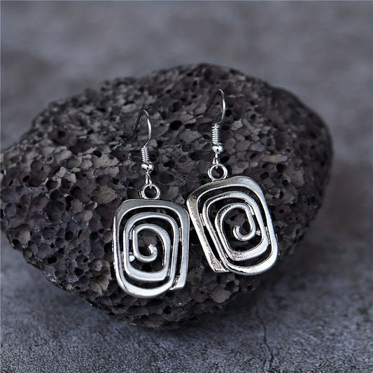Silvery Vintage Simple Hoop Fashion Dangle Earrings Boho Women Earrings Party Keepsake Gifts