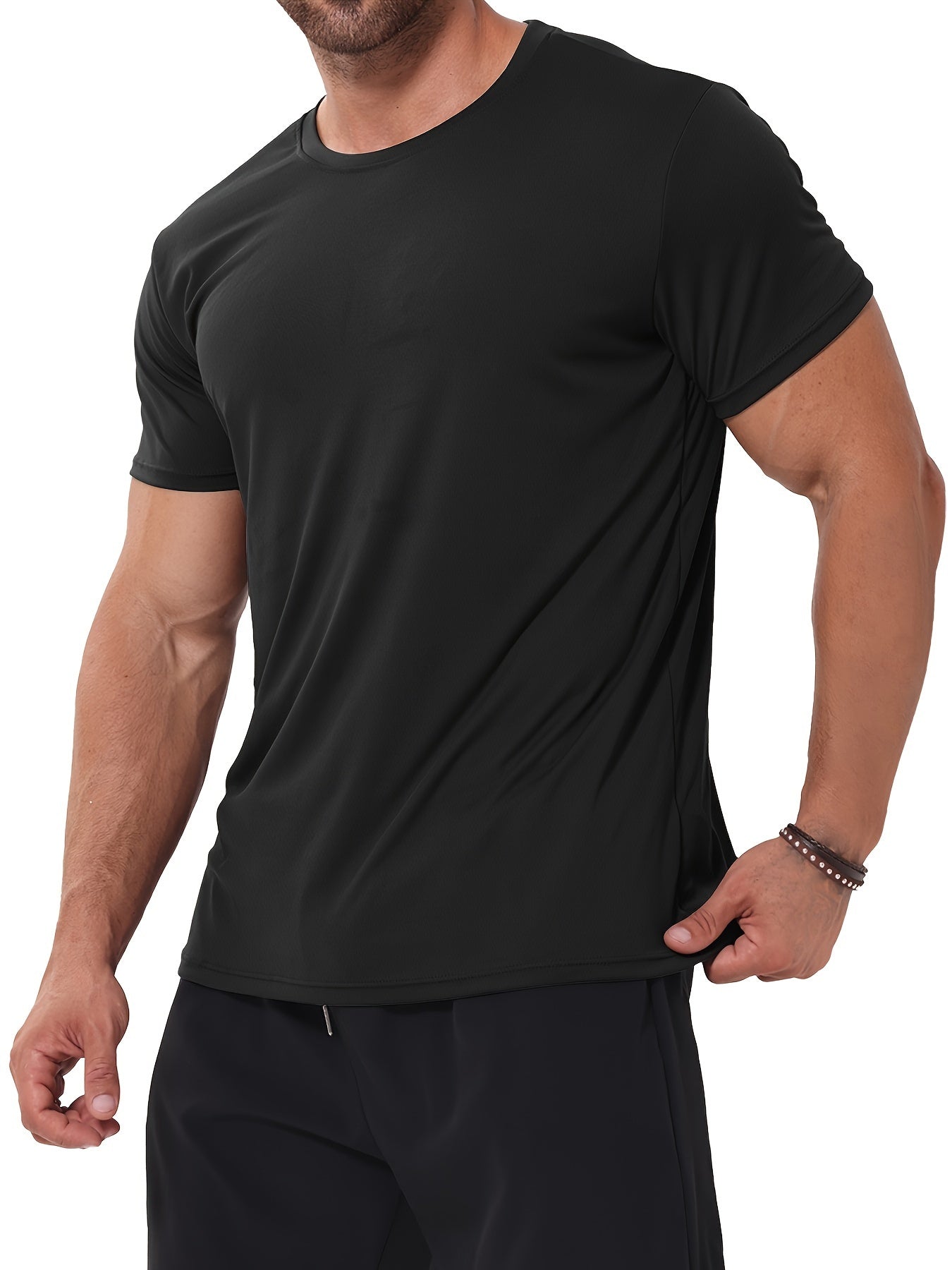 [Moisture-Wicking T-Shirts] 6pcs High-Performance Men's Sports Casual Short Sleeve T-Shirts | Moisture-Wicking Microfiber Fabric Tennis Tees