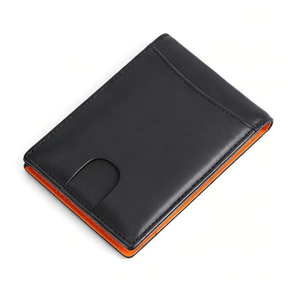 1pc OBCREATOR Faux Leather Slim Wallet for Men |, Anti-theft with Money Credit Card Clip
