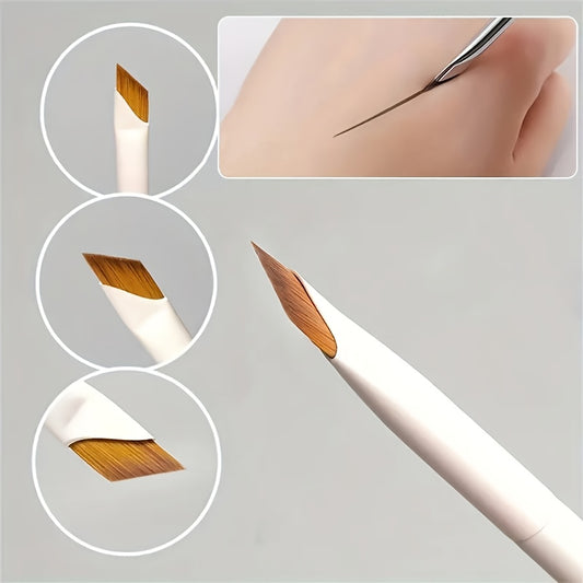 [Fragrance Free] Precision Angle Eyeliner and Eyebrow Brush Set | 1/2/3pcs | Nylon Brush | Fragrance Free | Suitable for All Skin Types | Ideal for Beginners