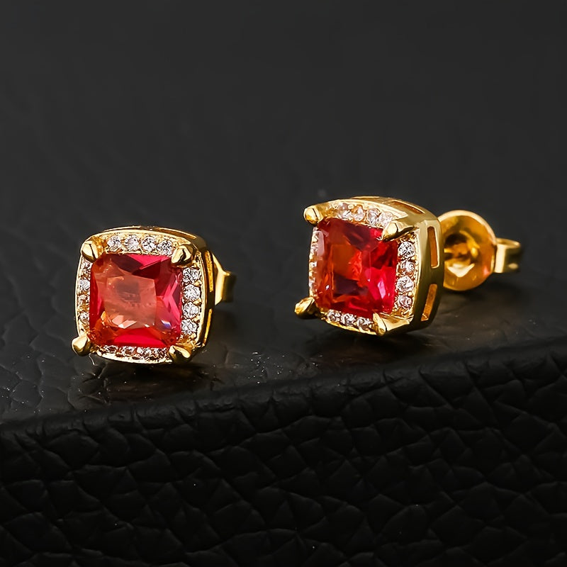 [A Pair, 6mm Retro Earrings] 6mm Square Retro Fashion High-end Earrings | A Pair, Simple And Comfortable For Men And Women, Universal Couple Earrings Jewelry Accessories