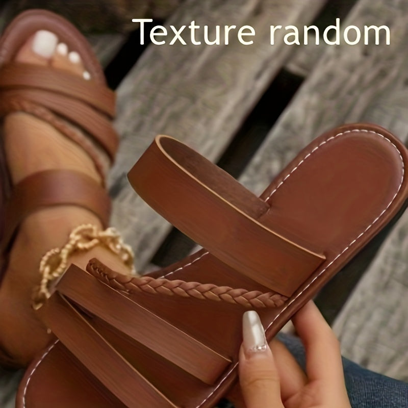 2023 New Women's Flat Woven Sandals, Women Shoes