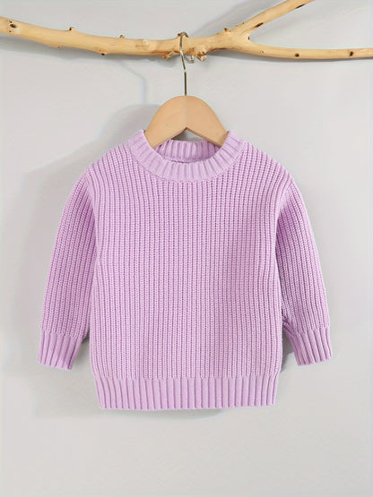 [Knit Sweater Pullover] Keep Your Baby Warm And Stylish This Winter with A Knit Sweater Pullover Top!