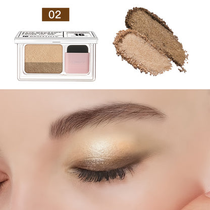 Shimmery Dual-Tone Eyeshadow Palette, 5-8 Versatile Shades, Easy Blend, Long-Lasting Waterproof Eye Makeup with Brush