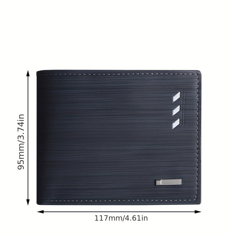 Men's Casual PU Leather Wallet With Card Slots, Zipper Coin Purse, Money Clip Christmas Gift