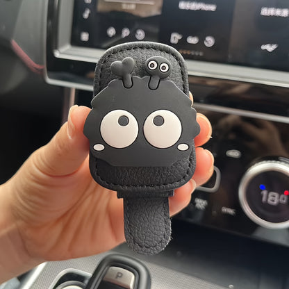 1pc Magnetic Car Sun Visor Glasses Clip - Cute Coal Elf Design, Strong Magnetic Holder for Fashion Glasses, Car Interior Accessories (Black), Car Accessory | Whimsical Design | Secure Magnetic Hold, Fashion Glass Holder for Car