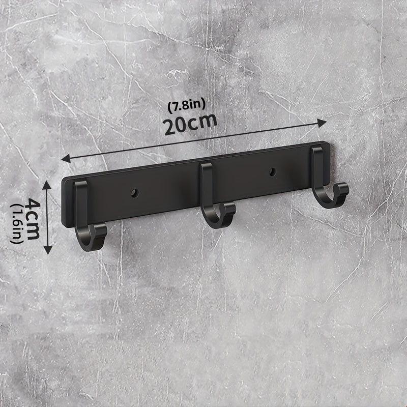 Modern Space-Saving Black Aluminium Wall Mounted Hooks - Perfect for Towels, Coats and Clothes in Your Bathroom!