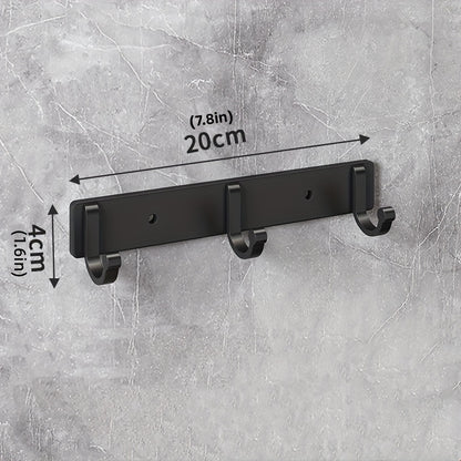 Modern Space-Saving Black Aluminium Wall Mounted Hooks - Perfect for Towels, Coats and Clothes in Your Bathroom!