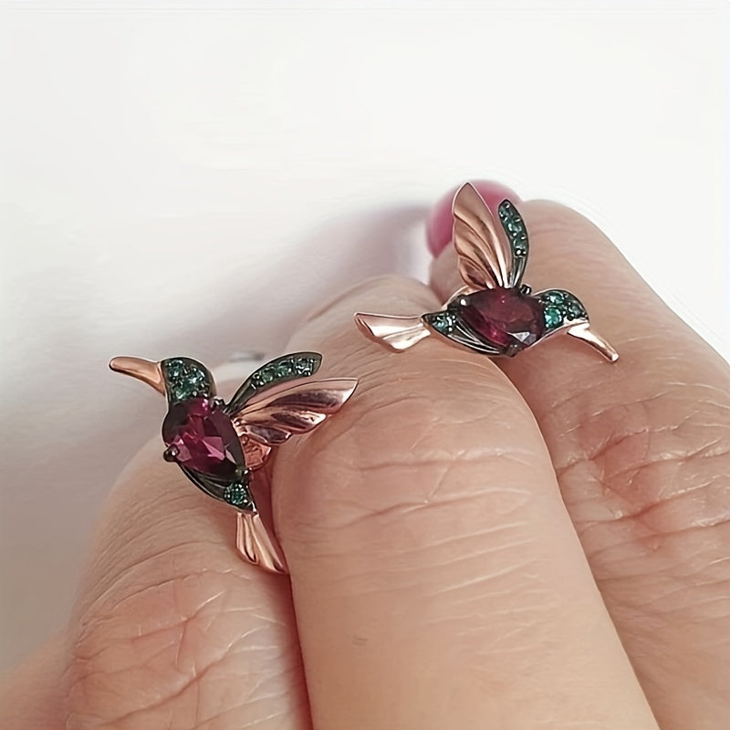 1Pair Elegant Bird Inlaid Zirconia Linear Earrings for Women Party Additions Wedding Jewelry