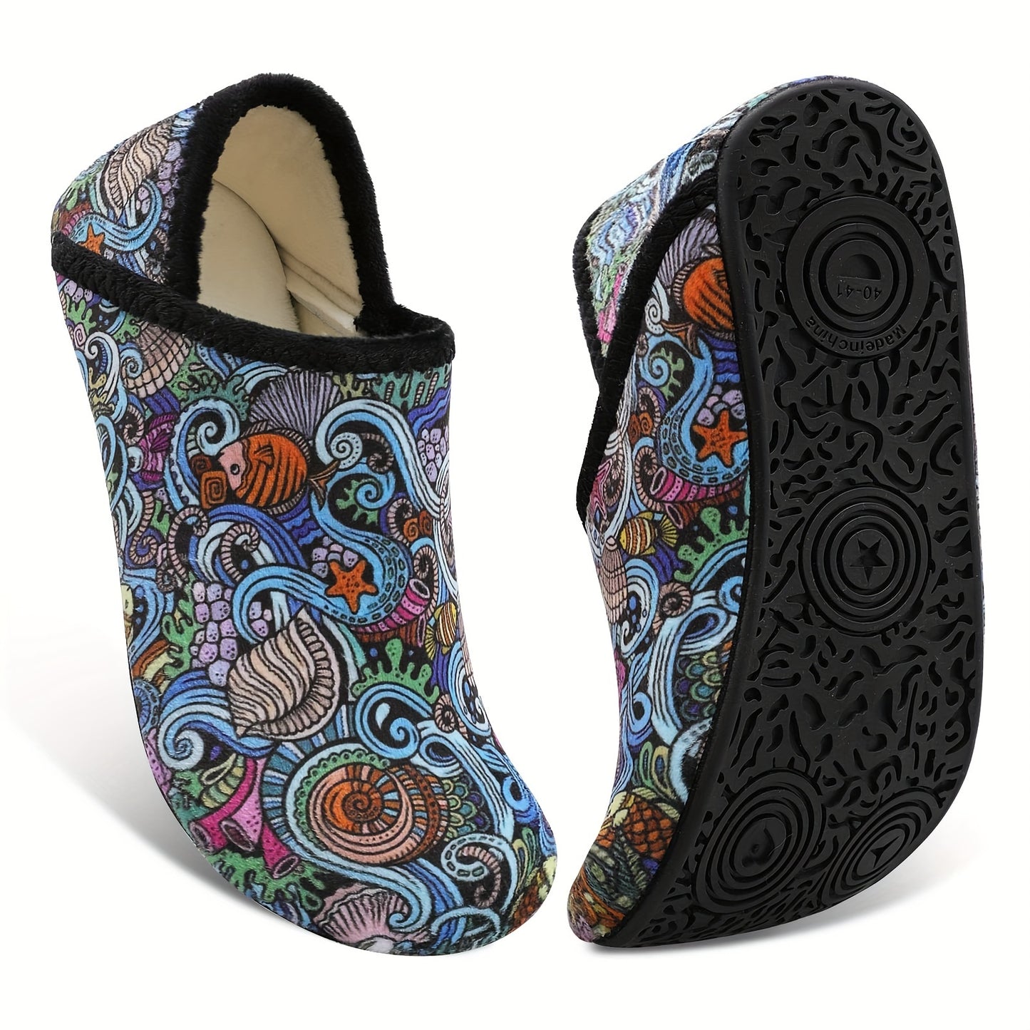 Women And Men Rubber Sole Soft-Lightweight Flat Shoes Non Slip House Gifts for Couple Slipper Designed for Wide Feet, Women Shoes