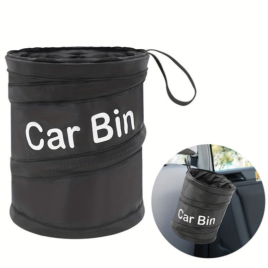Fabric Car Trash Bin with Lid – Collapsible Folding Garbage Waste Basket, Multipurpose Automotive Organizer, Interior Accessory for Vehicle Cleanliness – 1pc