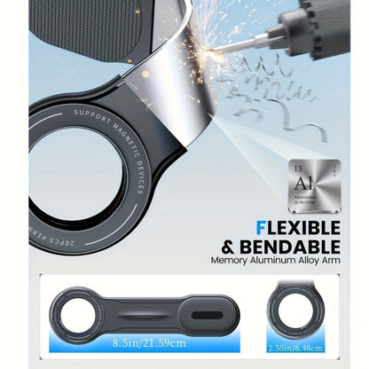 This Magnetic Car Phone Holder Features a Detachable And Flexible Aluminum Arm, Designed for Use on Car Dashboards