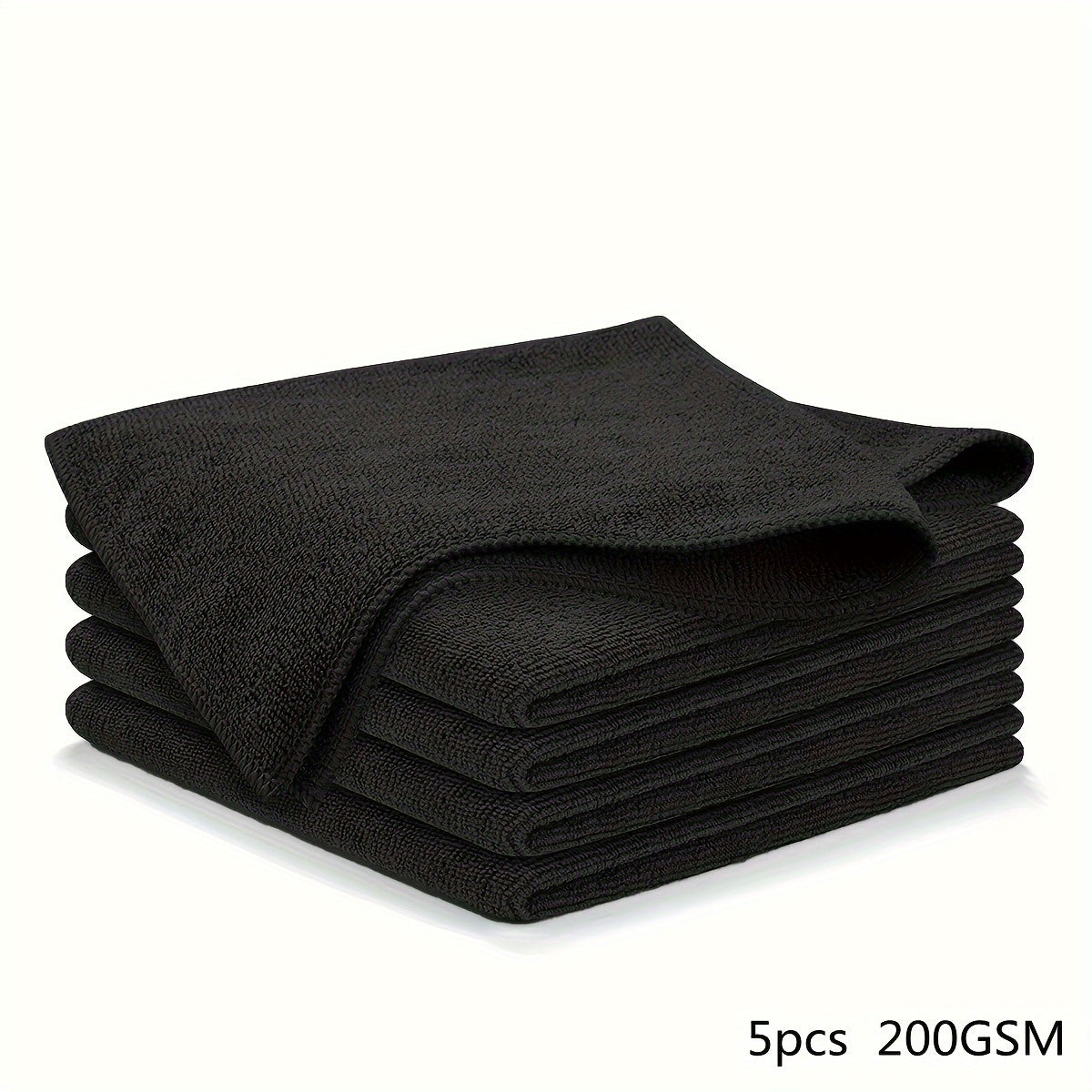 [Super Soft Quick-Drying] Pack of 5/10/20/50/100 Black Car Cleaning Cloths, Super Soft Quick-Drying Absorbent Scouring Pad Set