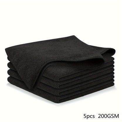 [Super Soft Quick-Drying] Pack of 5/10/20/50/100 Black Car Cleaning Cloths, Super Soft Quick-Drying Absorbent Scouring Pad Set