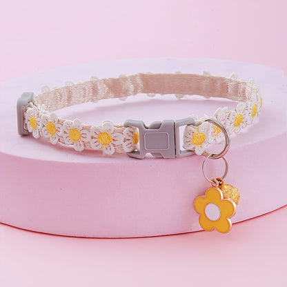 Adjustable Lace Cat Collar 1pc - with Pendant, Suitable for Small Cats and Dogs