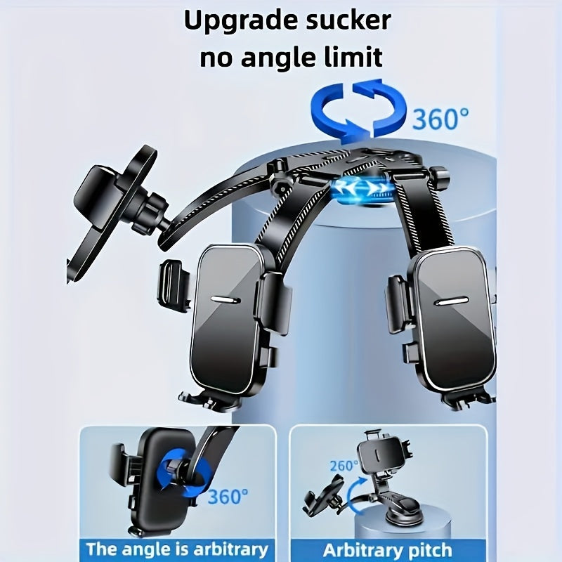 [Foldable Car Phone Holder] Waterproof Foldable Rotatable Car Phone Holder | ABS Material, Suitable for 4.7-7.2 Inch Devices