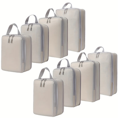 [Compression Packing Cubes] 4/8pcs Expandable Compression Packing Cubes | Travel Storage Bag Luggage Packing Organizers for Suitcases Backpack