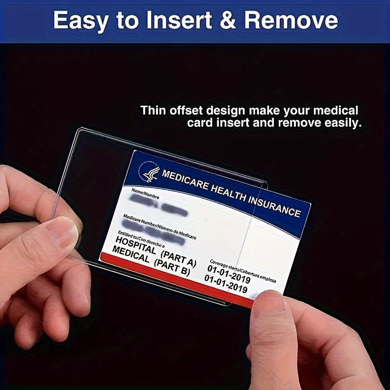 10pcs Transparent Protective Sleeves for Cards & Credit Cards, Business Card Size, ID Card Protector, Soft Waterproof PVC Plastic