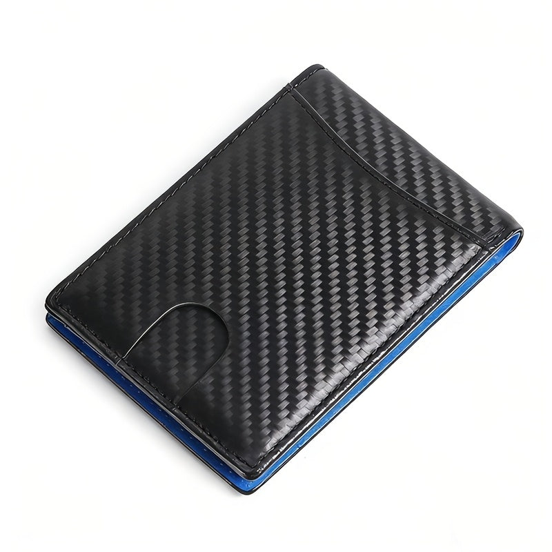 1pc OBCREATOR Faux Leather Slim Wallet for Men |, Anti-theft with Money Credit Card Clip
