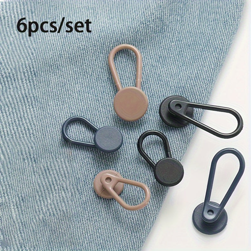 [Waistband Adjustment Buckle] 6/12pcs Pants Waistband Retractable Adjustment Buckle - Waist Extension Button - Pants Waist Lengthening Adjustment Buckle - Shirt Collar Button - Unisex - Rubber Material - Durable - Versatile - 1.5Cm-1.8Cm(0.59In-0.71In) Ad