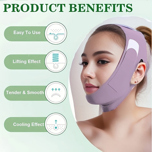 V-Face Lifting Mask, Adjustable for Reducing Double Chin, Face Tightening, Breathable, Skin-Friendly, Shaping Bandage, Reusable