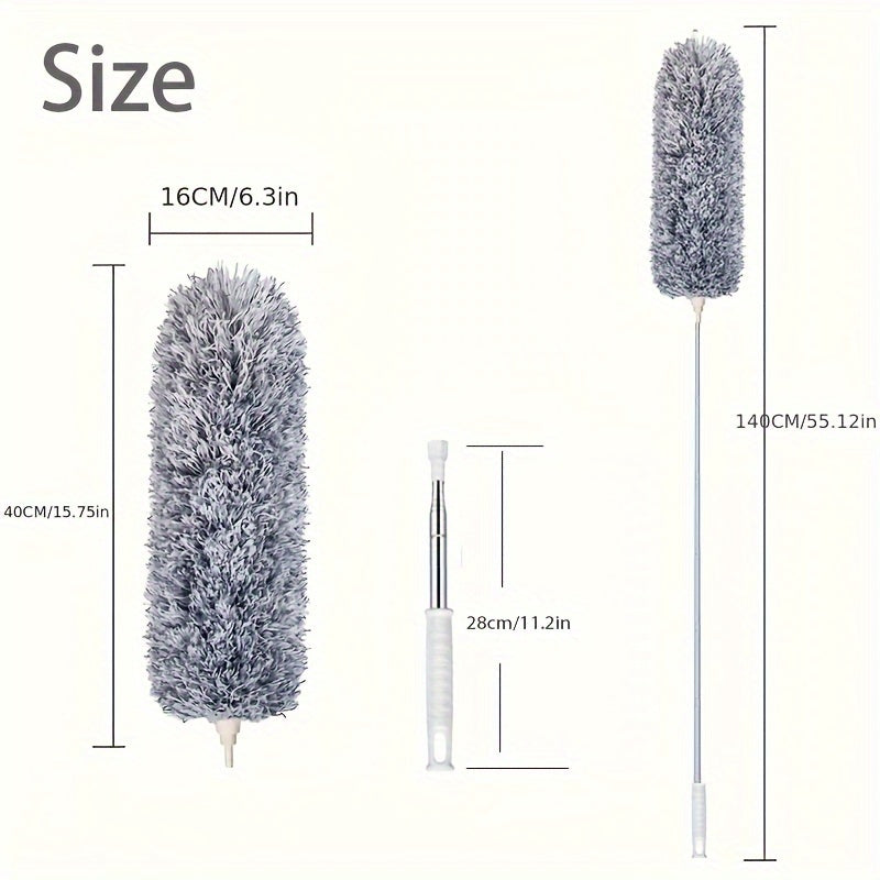 1pc, Retractable Dusters, Dust Removal Brush, Bendable Head Dusting Brush, Reusable Washable Ceiling Fan Duster For High Ceilings, Furniture, car, Cleaning Supplies, Cleaning Tool