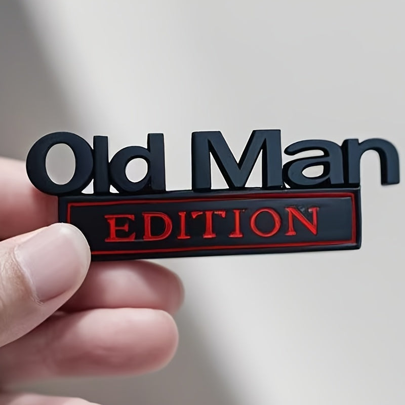Old for Man Edition 3D Emblem Sticker Badge Fender Funny Decals Car Replacement Door Decoration for Universal Vehicle SUV Motorcycle