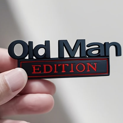 Old for Man Edition 3D Emblem Sticker Badge Fender Funny Decals Car Replacement Door Decoration for Universal Vehicle SUV Motorcycle