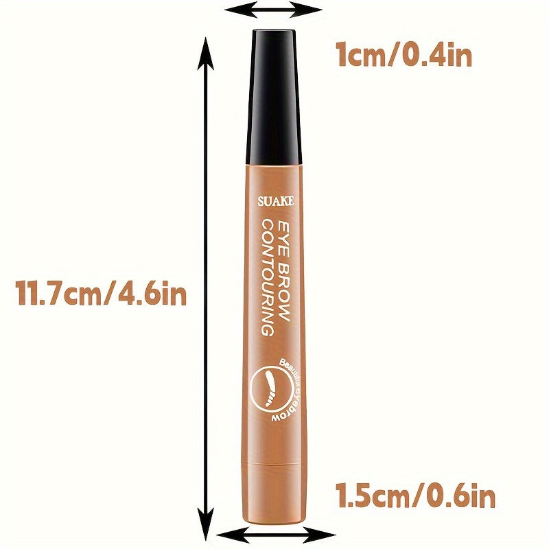 Water-Resistant Eyebrow Pen, Microblading Pencil Featuring a Four-Pronged Tip for Naturally Styled Brows (Available in Five Shades)