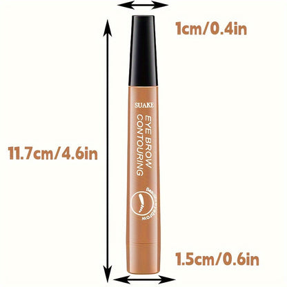Water-Resistant Eyebrow Pen, Microblading Pencil Featuring a Four-Pronged Tip for Naturally Styled Brows (Available in Five Shades)