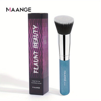 [Soft Nylon Foundation Brush] MAANGE Soft Nylon Foundation Brush | Single-Branch Flat Base, Large Head for Full Coverage & Fast Application - Professional & Everyday Makeup