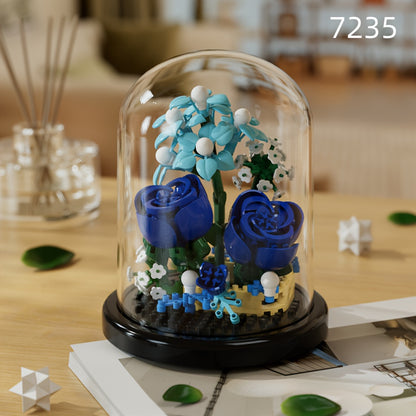 [Romantic Flower Blocks] Romantic DIY Flower Building Blocks Set - Desktop Ornament & Puzzle Toy, Perfect Birthday Gift Ramadan Mubarak