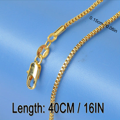 1Pc 18K Golden Plated Neck Chain DIY Collections Supplies Pendant Necklace Jewelry Handmade Accessories Christmas Gift