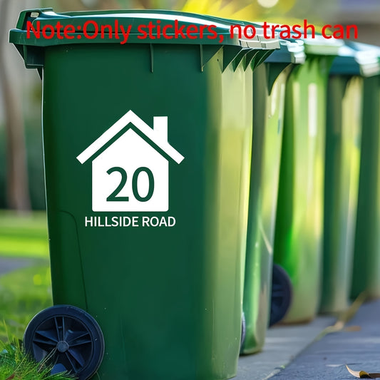 1/2/3/4/5pcs Personalized Custom Bin Number Stickers with  House Number & Street Name Decal for Easy Identification