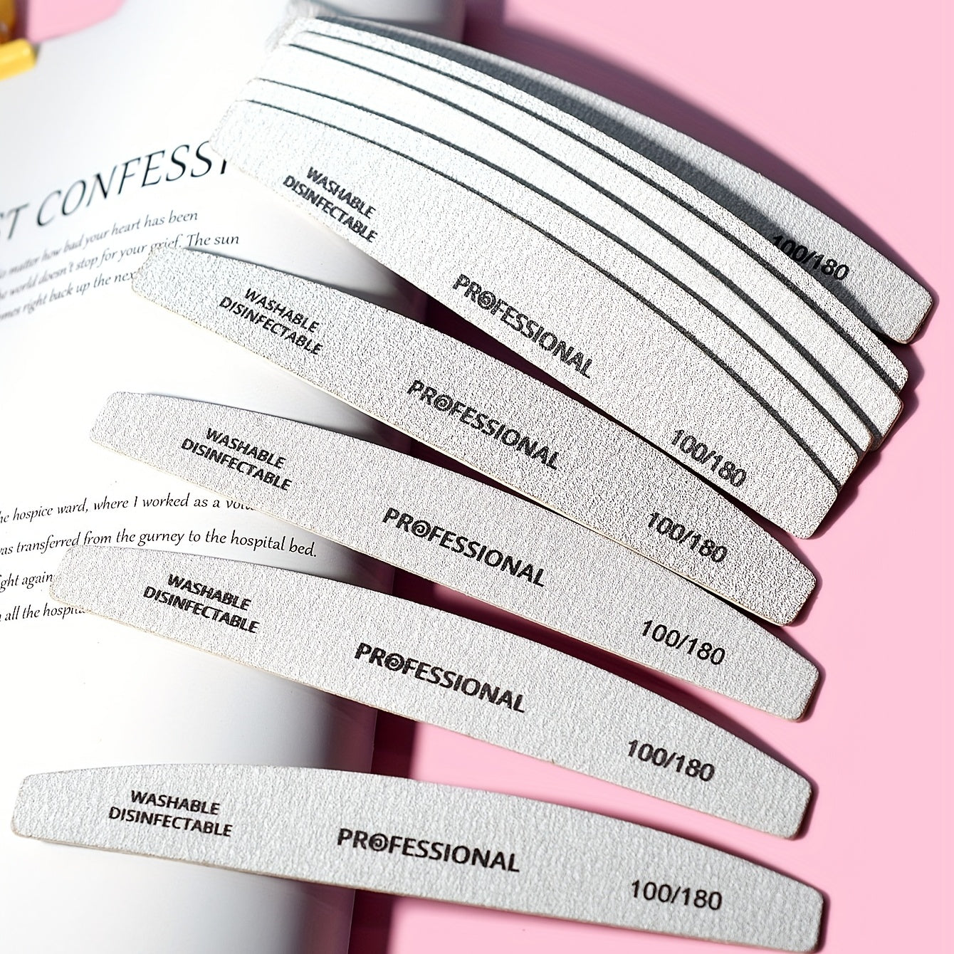 10pcs Professional Nail File Buffer for Home And Salon Manicures - Smooth And Shape Nails with Ease, For Toenail& Foot Clean