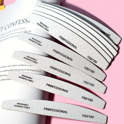 10pcs Professional Nail File Buffer for Home And Salon Manicures - Smooth And Shape Nails with Ease, For Toenail& Foot Clean