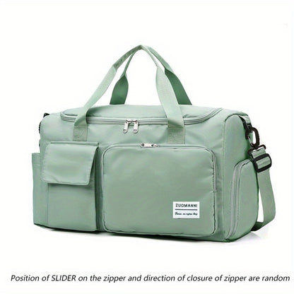 Unisex Large Capacity Travel Bag Luggage Nylon Sports Gym Tote Bags for Women Weekender Overnight Duffle Bag with Shoe Compartment