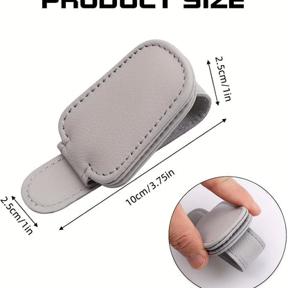 Sunglasses Holders For Car, Magnetic Genuine PU Leather Sunglasses Clip For Car Visor, Glasses Hanger Clip, Car Interior Visor Accessories