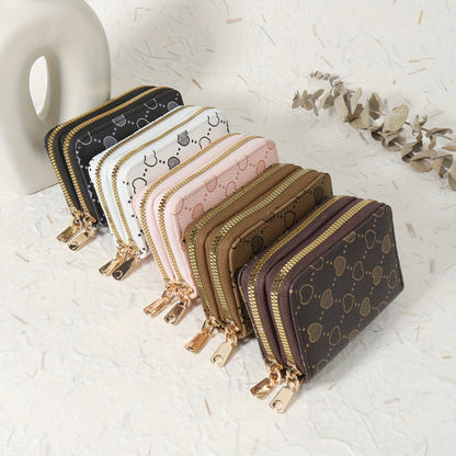 Stylish Double-Zippered Coin Purse for Credit Cards, Made from High-Quality. This Easy And Casual Multi-Card Holder Is Ideal for Outdoor Activities, Travel, And Returning to School