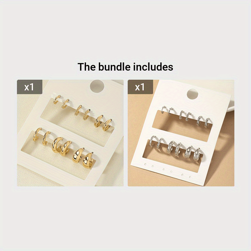 Zinc Alloy Simple Hoop Earrings for Daily Wear Dating Ear Jewelry Decor