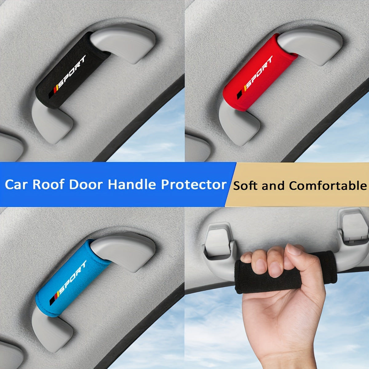 2pcs Fluff Car Roof Door Handle Protector Car Armrest Cover for Audi for BMW for Mercedes Benz for VW for Toyota