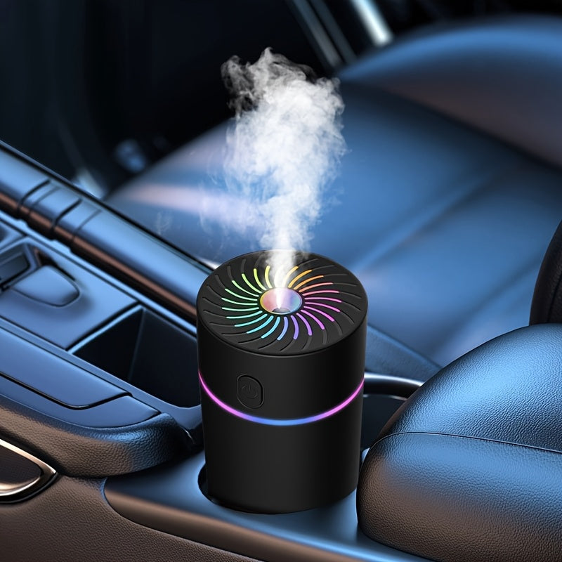 A USB Mini Essential Oil Diffuser That Also Serves As a Car Air Freshener And Humidifier, Designed for Different Car Models, Featuring 7 Color-Changing Lights, Ideal for Use in Cars, Homes, During Travel, in Bedrooms, And Offices, Without Battery