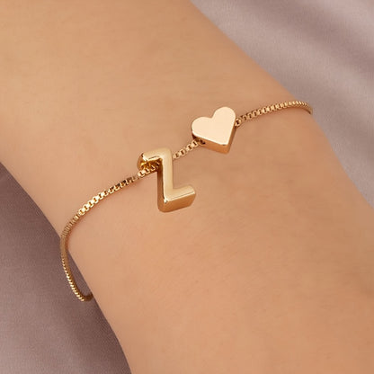 Letter Heart Bracelet