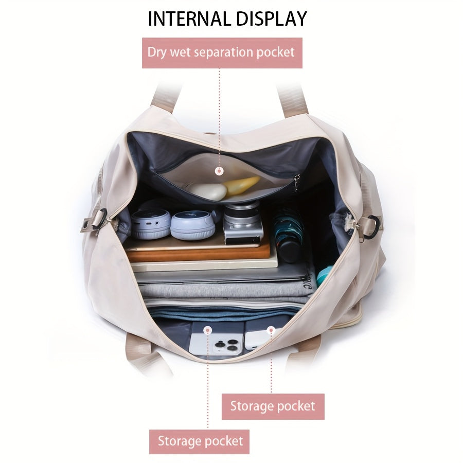 Large Capacity Multi-Functional Travel Duffel Bag,Gym Tote with Multiple Compartments, Adjustable Strap,Portable Sports Gym Bag for Overnight Trips