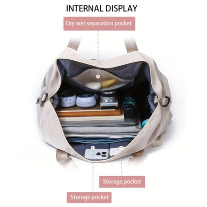 Large Capacity Multi-Functional Travel Duffel Bag,Gym Tote with Multiple Compartments, Adjustable Strap,Portable Sports Gym Bag for Overnight Trips