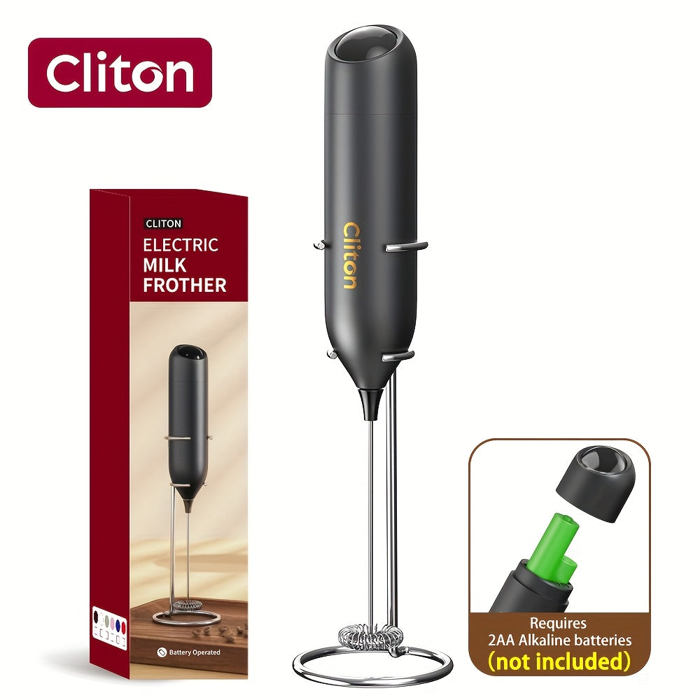 Electric Milk Frother | Battery Powered Portable Coffee Frother with Lightweight Plastic Handle & 304 Stainless Steel Whisk, Low Decibel, Ideal for Drinks, Coffee Lovers, Camping, Wedding Souvenir, Christmas Gift | Requires 2 AA Batteries