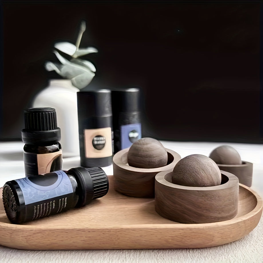 Elegant Wooden Aroma Diffuser, Rotating Design for Car Interior & Bedroom, Non-Flammable, Perfect Gift Idea - Enhances Air Quality with Fragrance, Home Fragrance