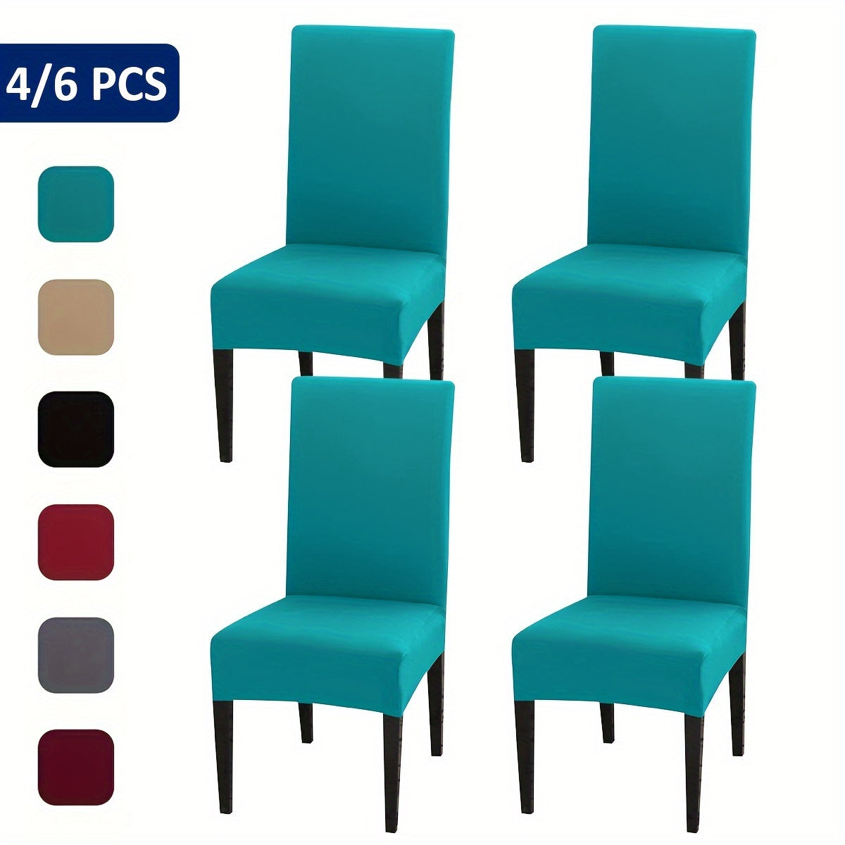 4-Piece/6-Piece/8-Piece/10-Piece/12-Piece S-Size Elastic Kitchen Chair Covers for Home Use
