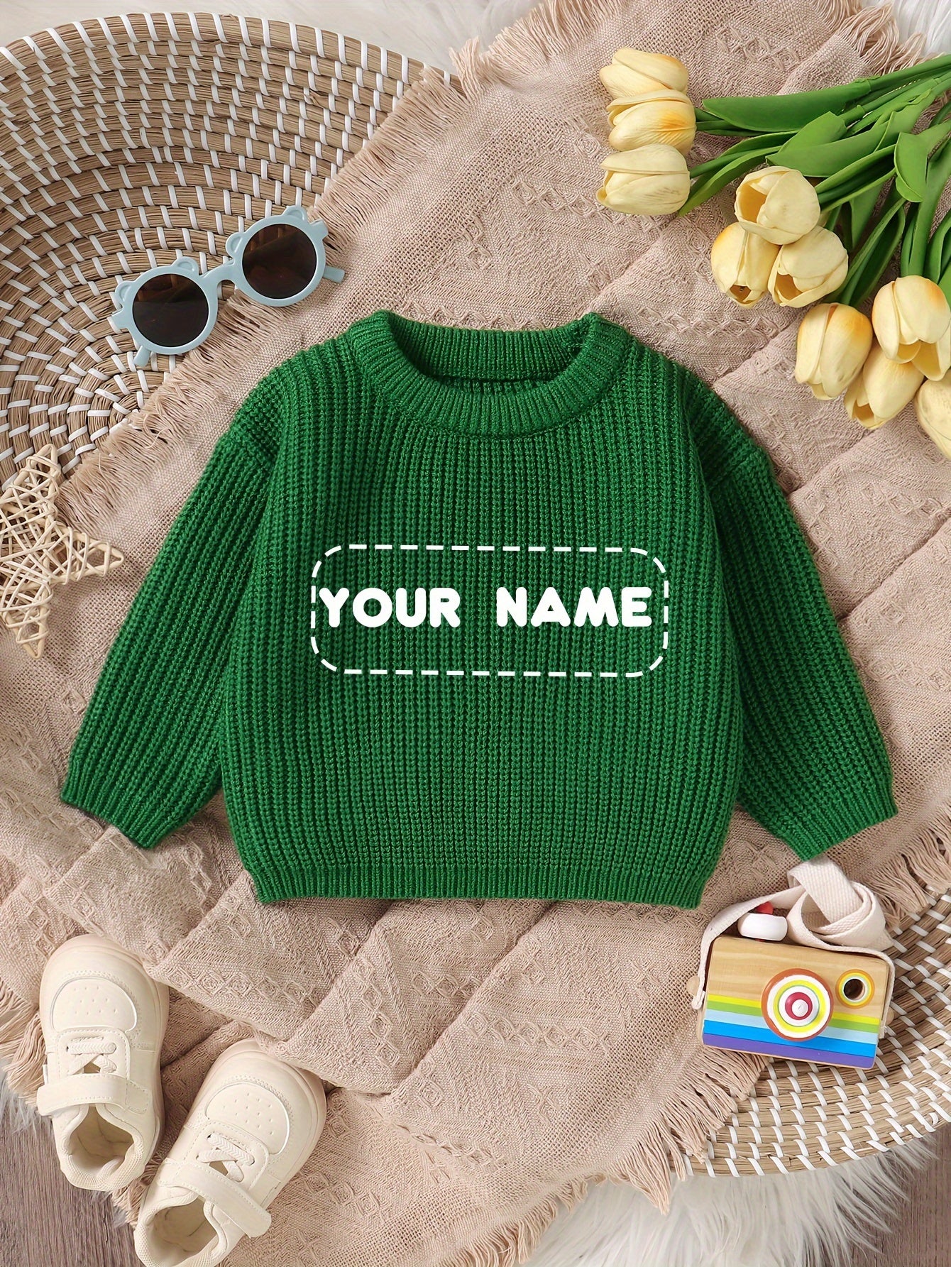 Customized Baby Gift, Hand Embroidered Letter Sweater